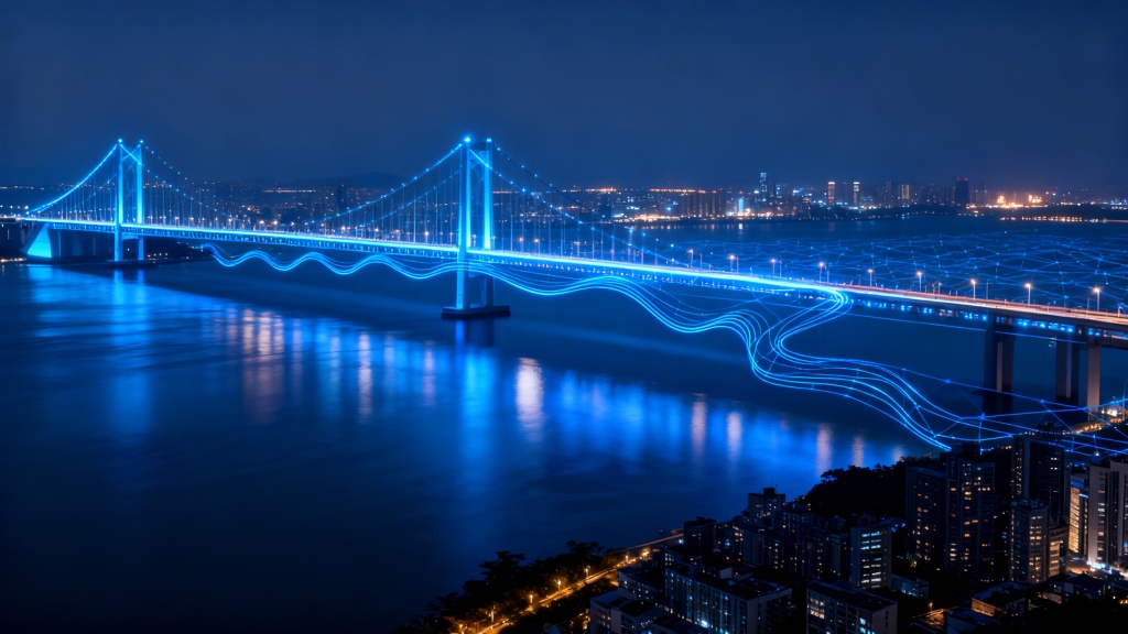 蓝桥夜城科技未来背景