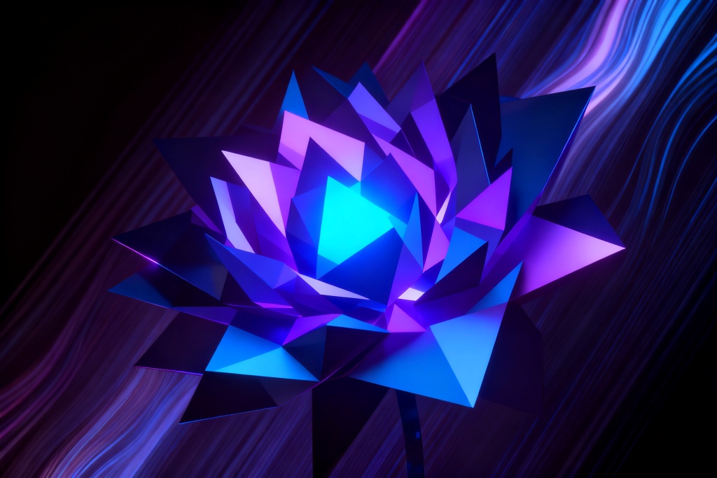 霓虹幻彩科技花簇素材