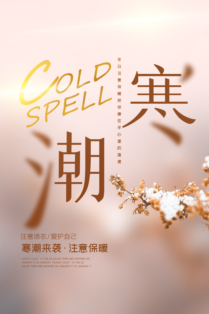 寒潮来袭降温了海报