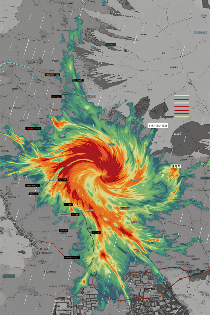 台风气象图摄影图