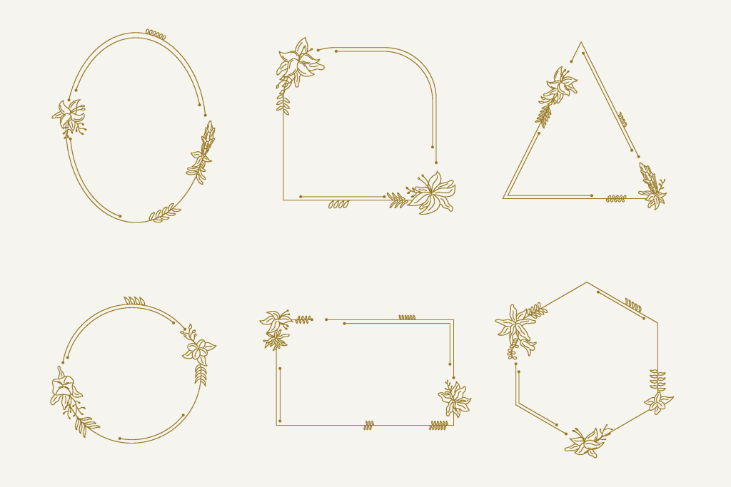 复古简约欧式花边边框矢量元素素材