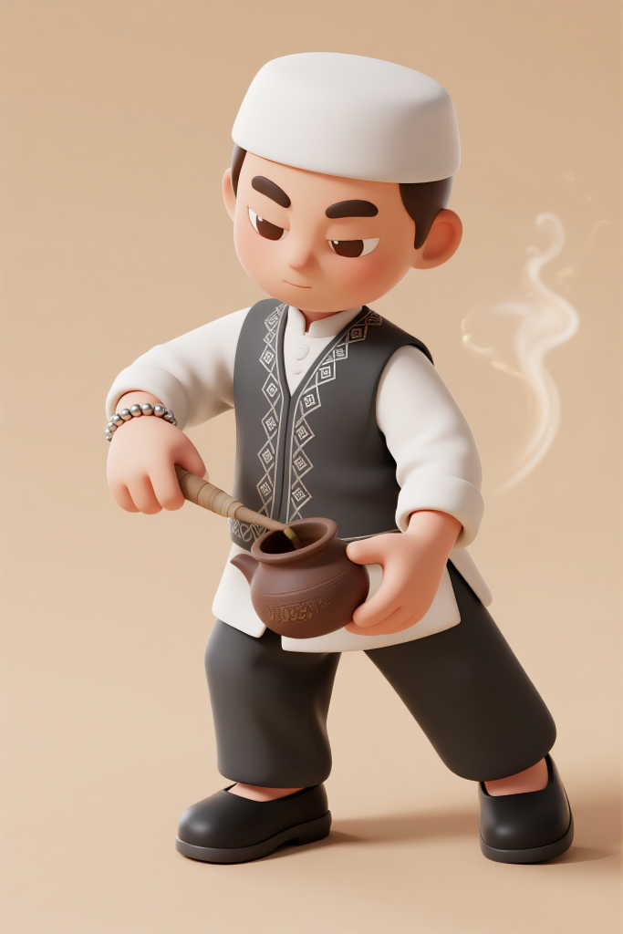 回族民族服饰人物插画