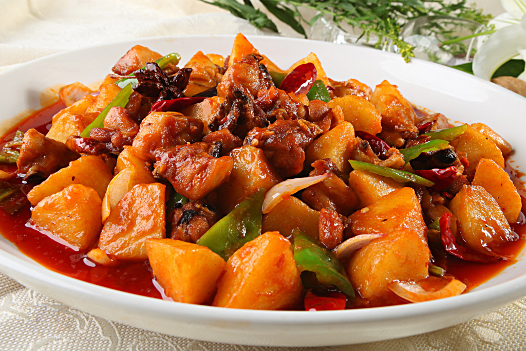 大盘鸡美食餐饮素材