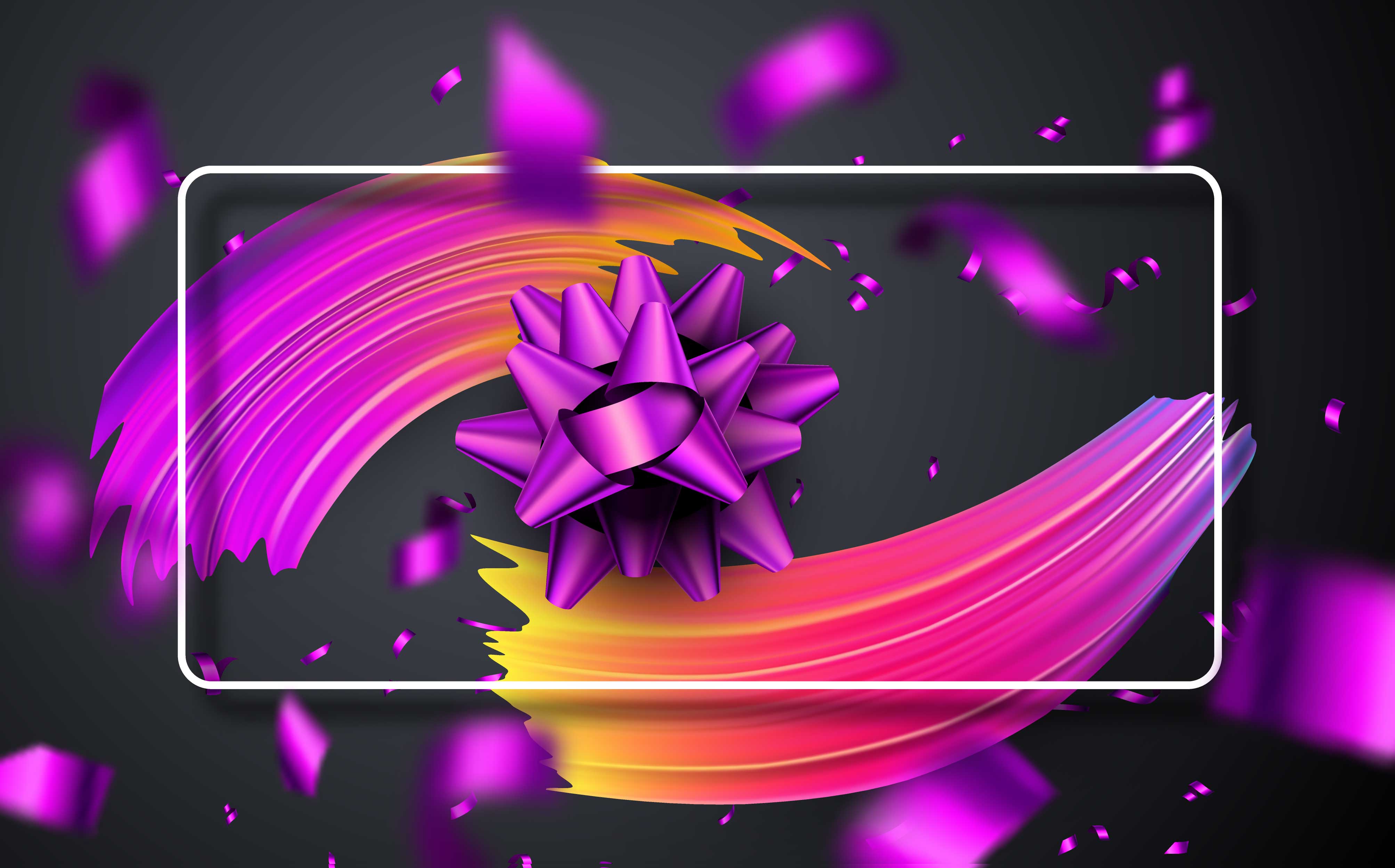 炫彩笔触礼物结背景