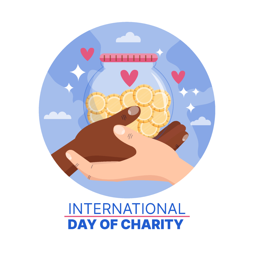 手绘卡通可爱世界慈善日公益宣传矢量插画