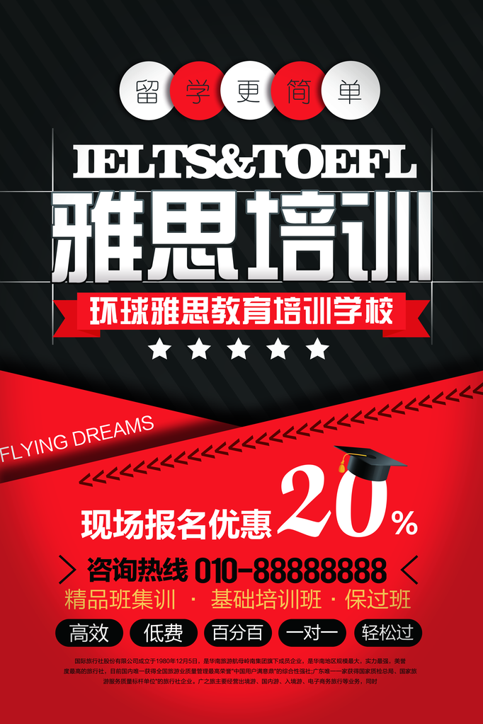 雅思培训班招生海报设计图