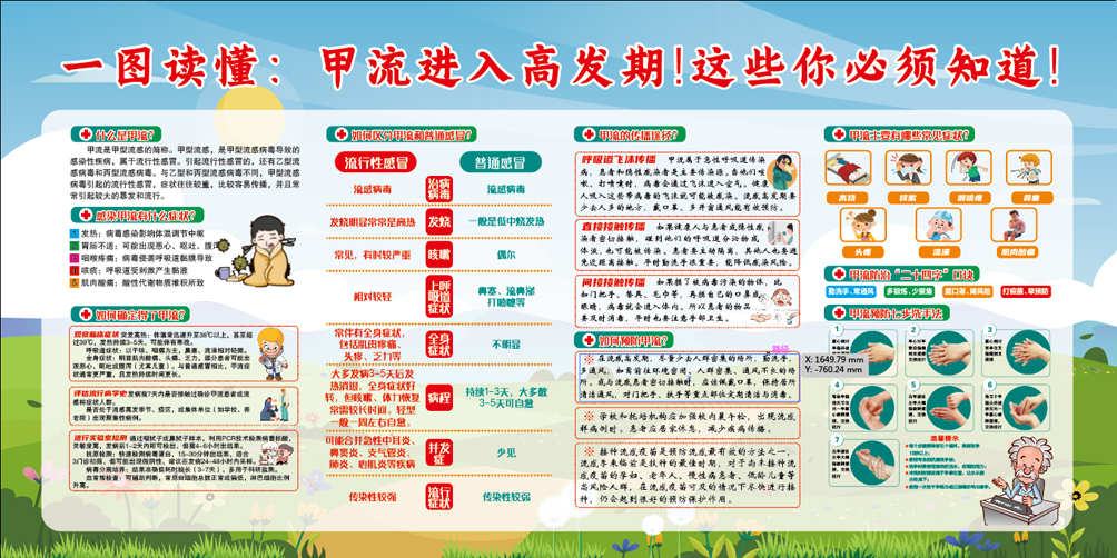 甲流进入高发期必知疾病预防医疗展板