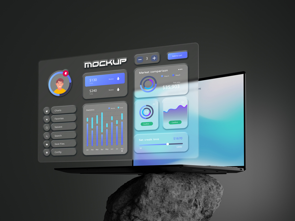 软件APP网站透明Web网页操作界面样机