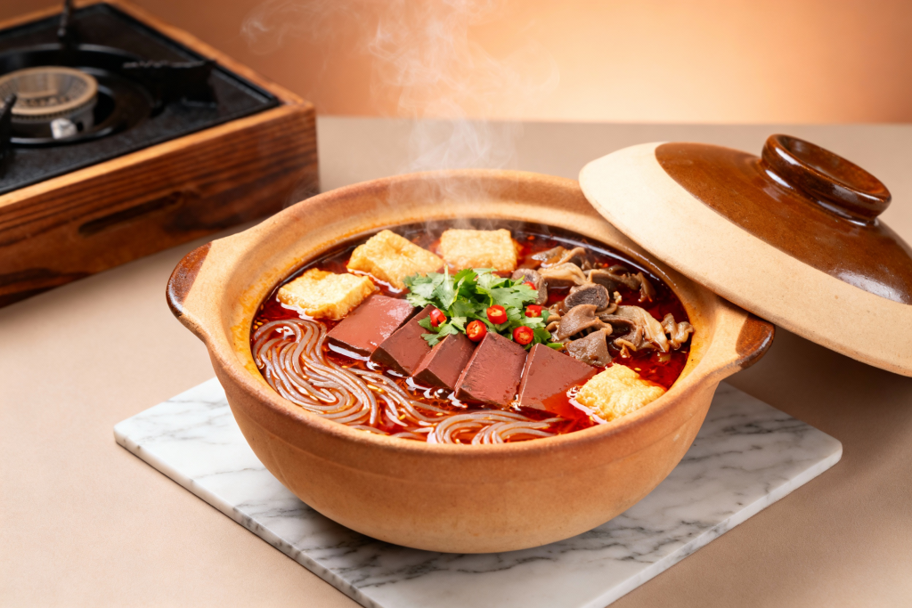 正宗鸭血粉丝汤美食摄影图