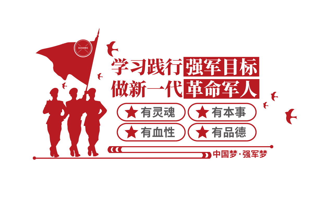 践行强军目标做新一代革命军人文化墙