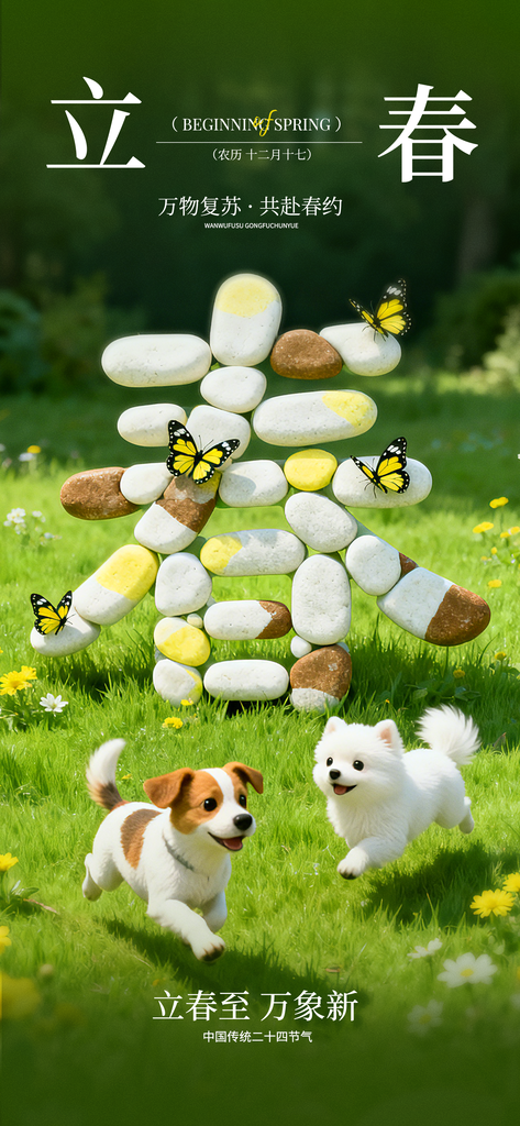 二十四24节气春天立春节气海报设计素材