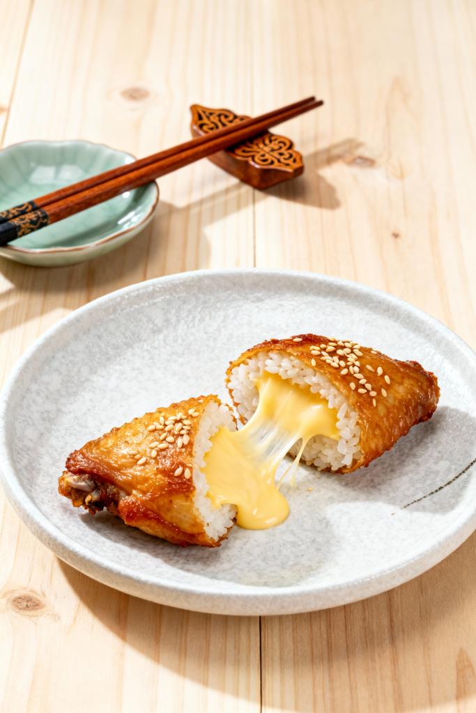 剔骨鸡翅包饭美食摄影图