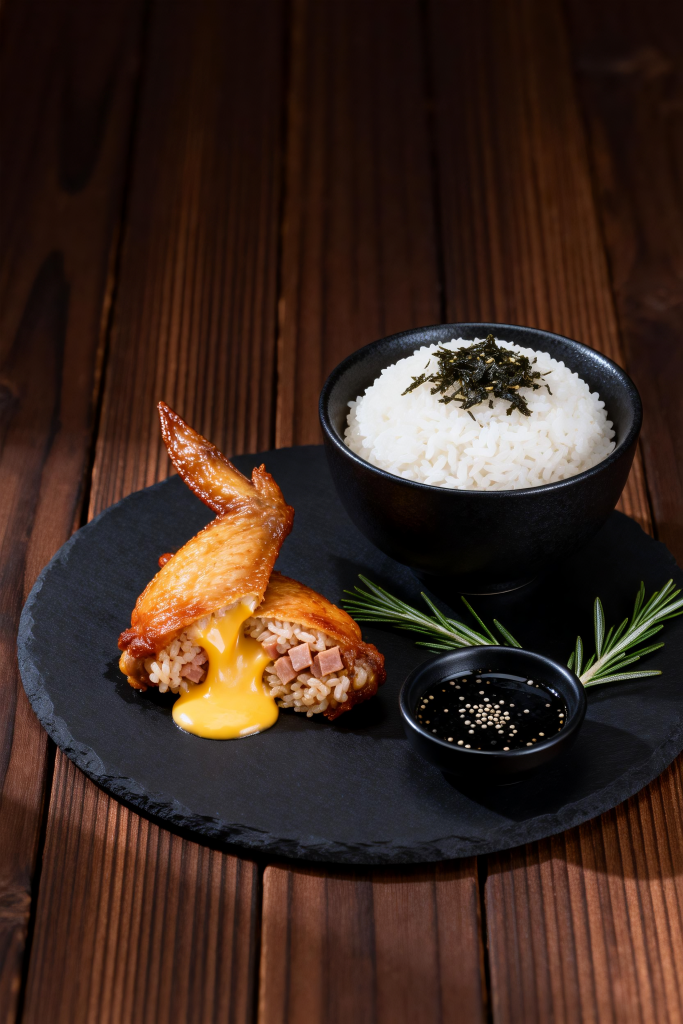 糯米鸡翅包饭美食摄影图