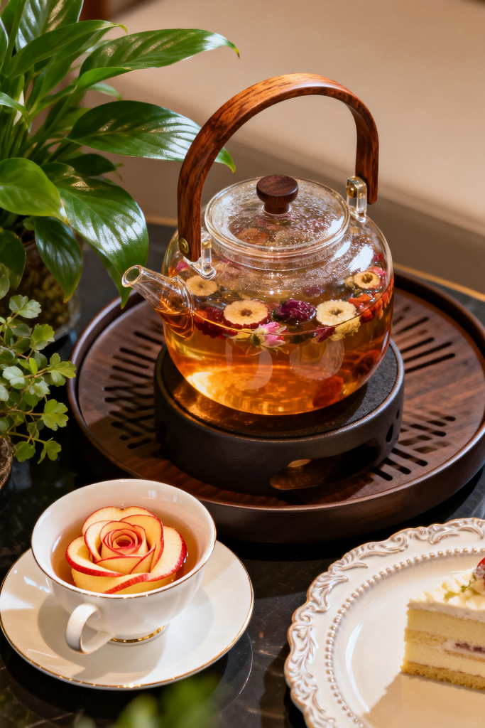 养颜花果茶摄影图