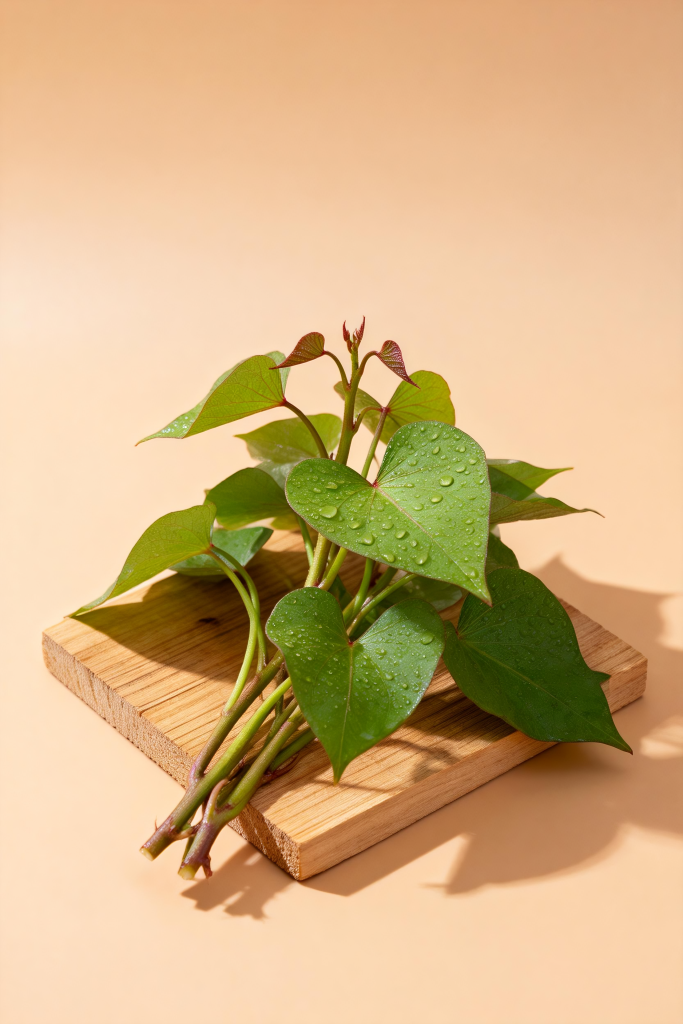 红薯叶菜叶蔬菜摄影图