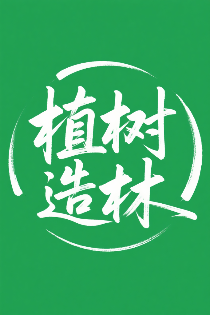 植树造林植树节主题字艺术字字体设计