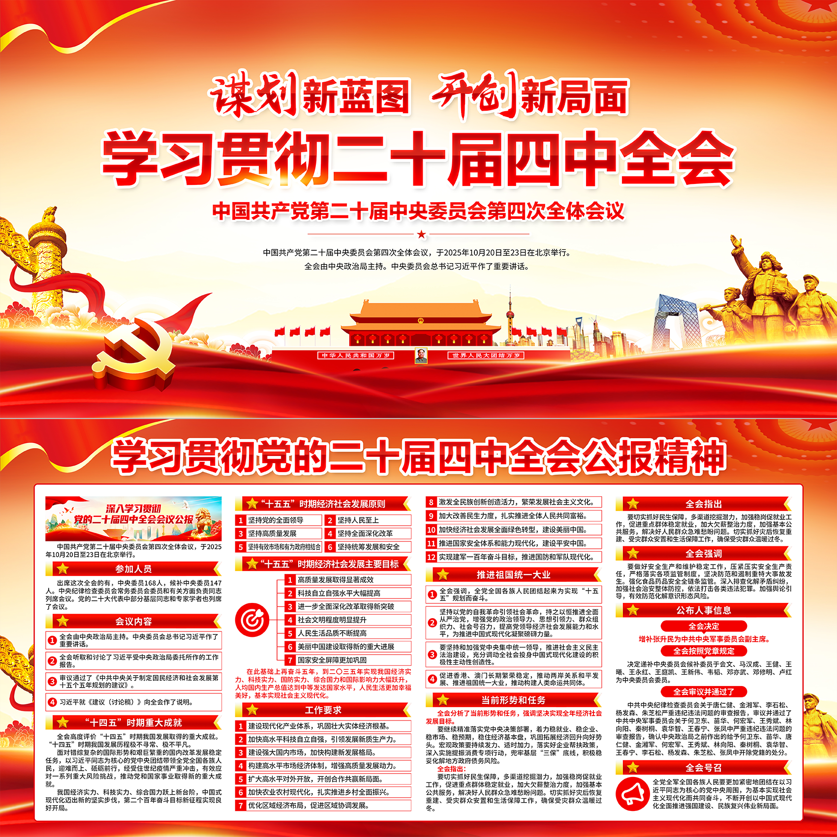 学习贯彻党的二十届四中全会精神宣传展板