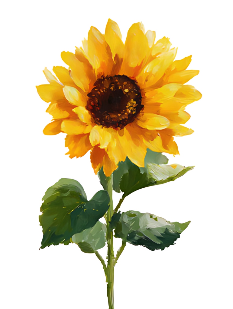 单支向日葵阳光活力自然花卉插画