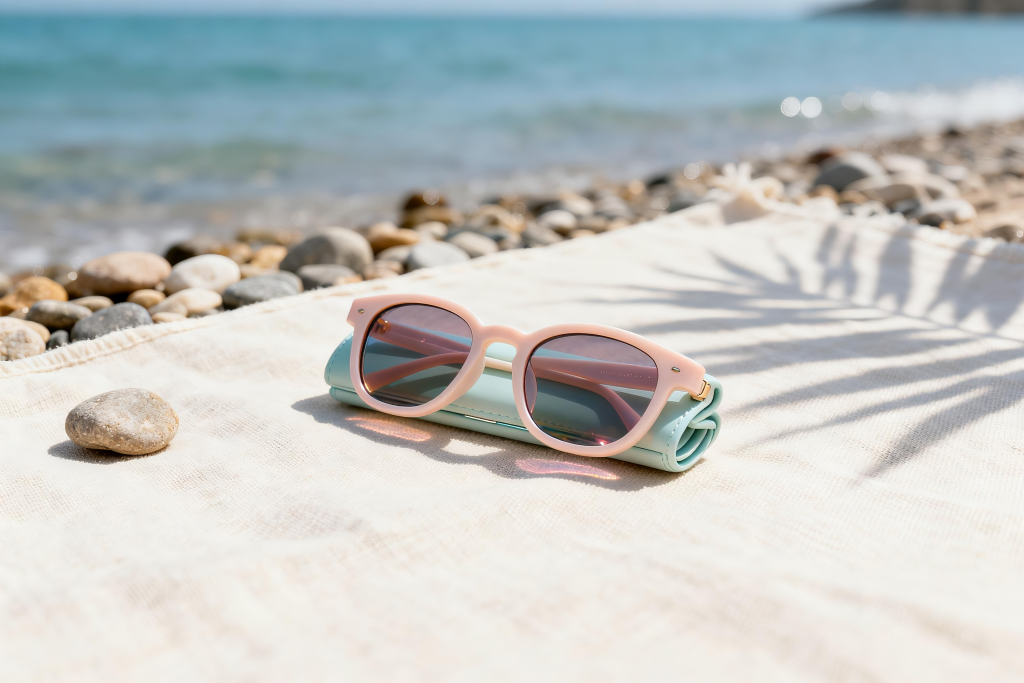 墨镜春天春季电商产品展示背景摄影图素材