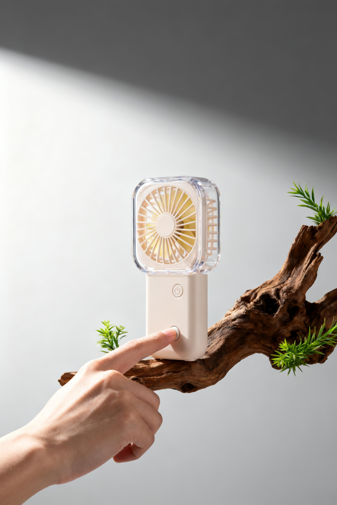 清凉小风扇春季电商产品展示背景图片摄影图