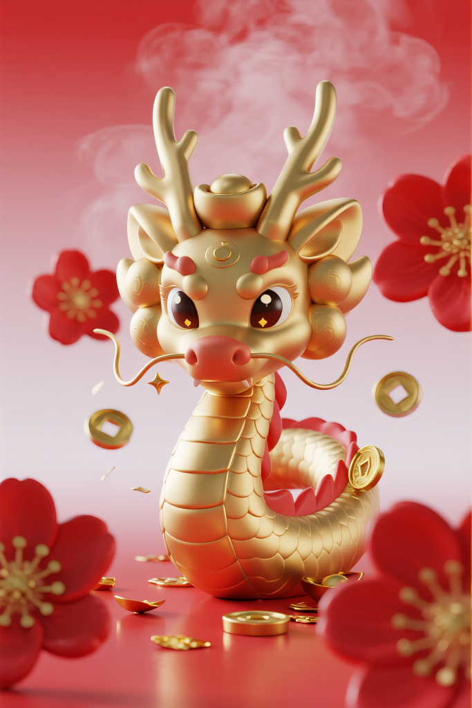 创意龙抬头节气龙插画背景图背景图片