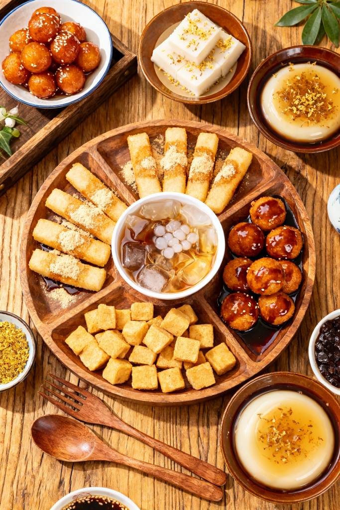 红糖糍粑甜品小吃甜点甜食美食摄影图