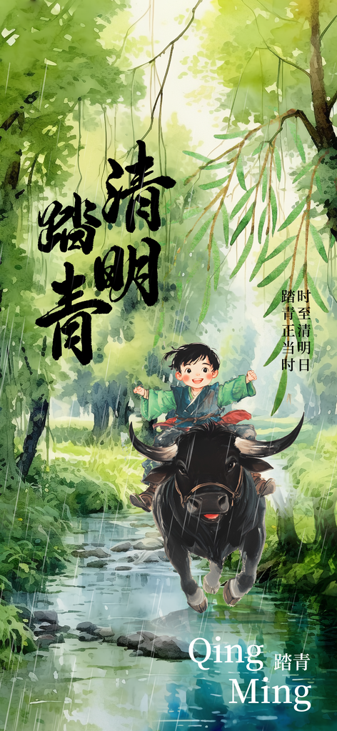 清明节节气户外活动宣传海报