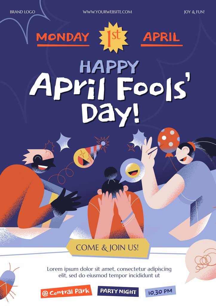 创意卡通可爱愚人节活动海报设计