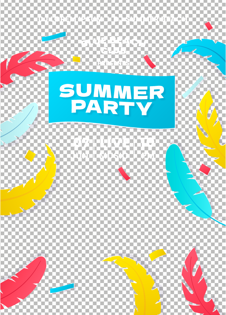 手绘可爱卡通夏季夏日宣传海报设计