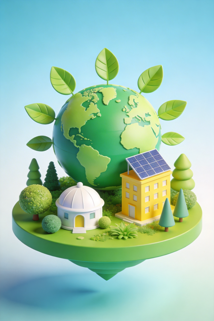 世界地球日关爱保护地球环保插画