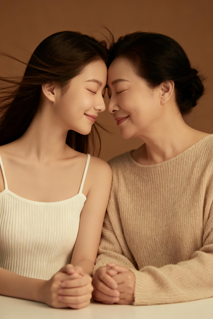 亲子家庭母亲节妈妈孩子互动人物摄影图