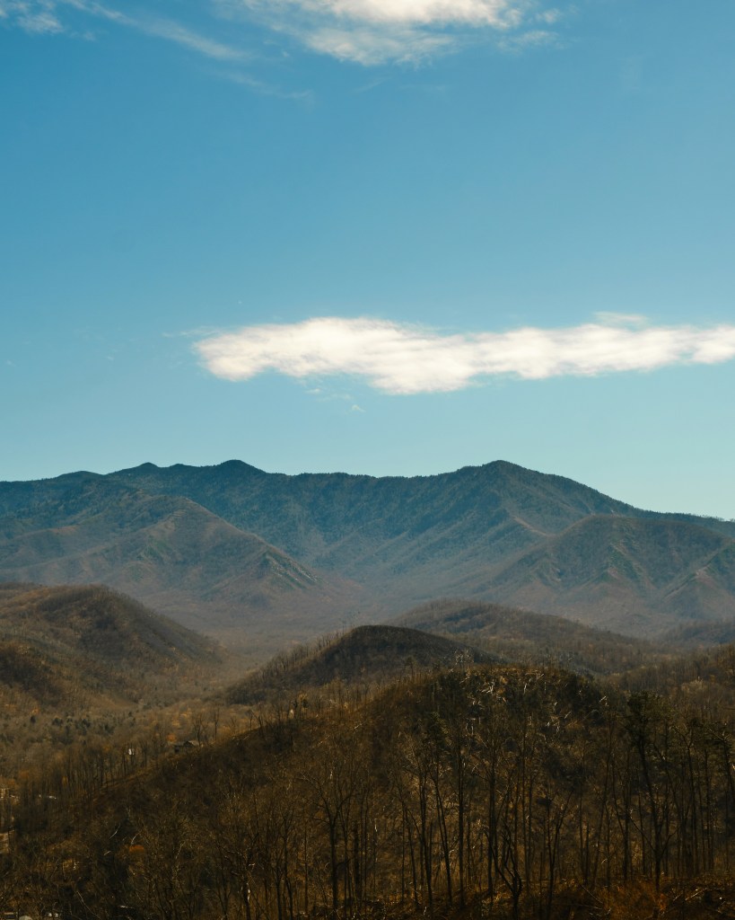 层峦叠嶂山景蓝天白云