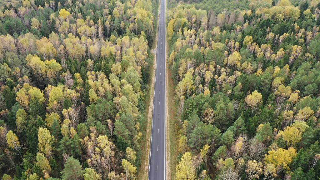 俯瞰秋林公路景色照片