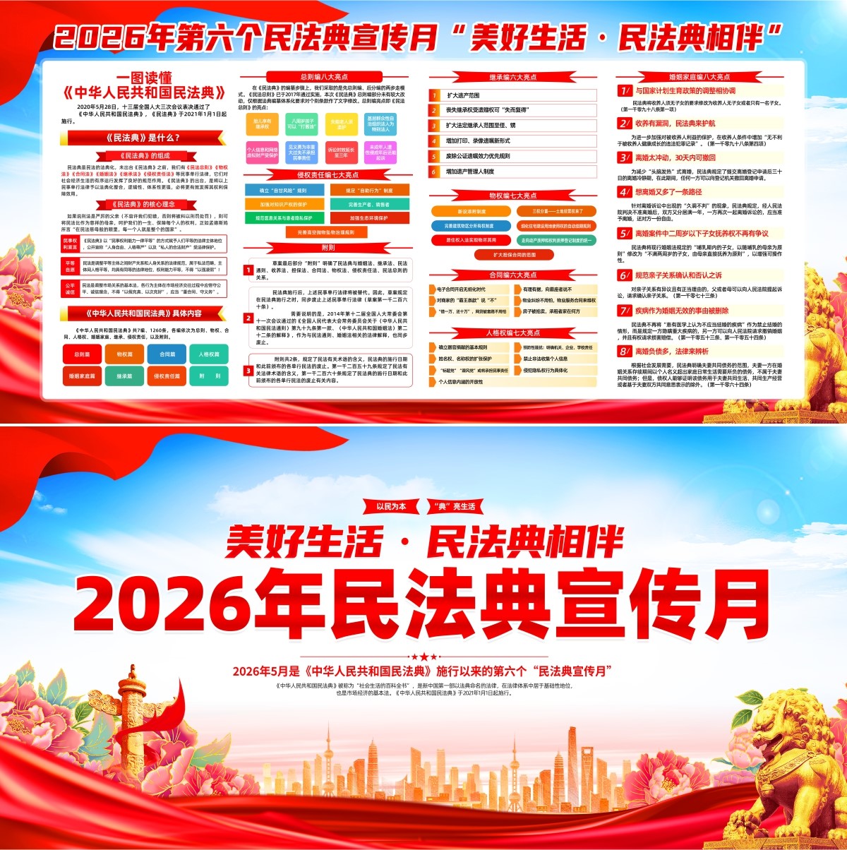 2026年民法典宣传月党建宣传栏展板