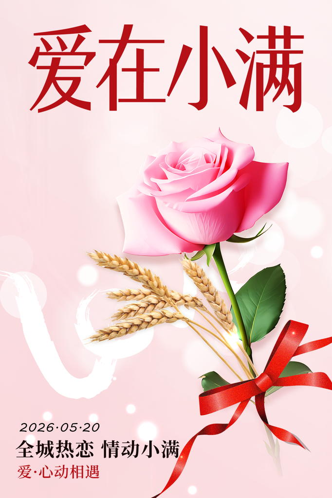 渐变色元素创意风格爱在小满520