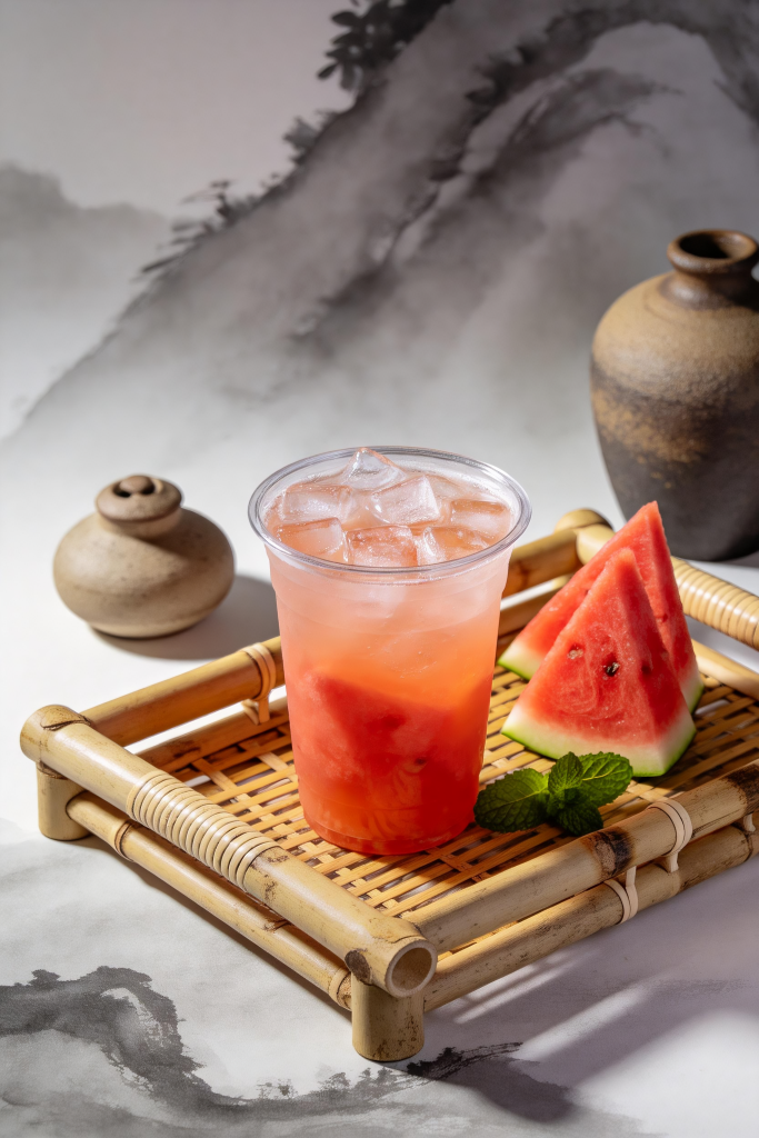 夏日西瓜汁果汁奶茶饮品饮料冷饮摄影图