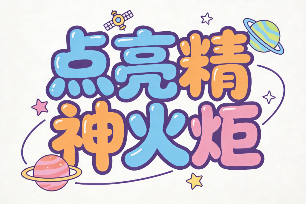 点亮精神火炬全国科技工作者日艺术字字体