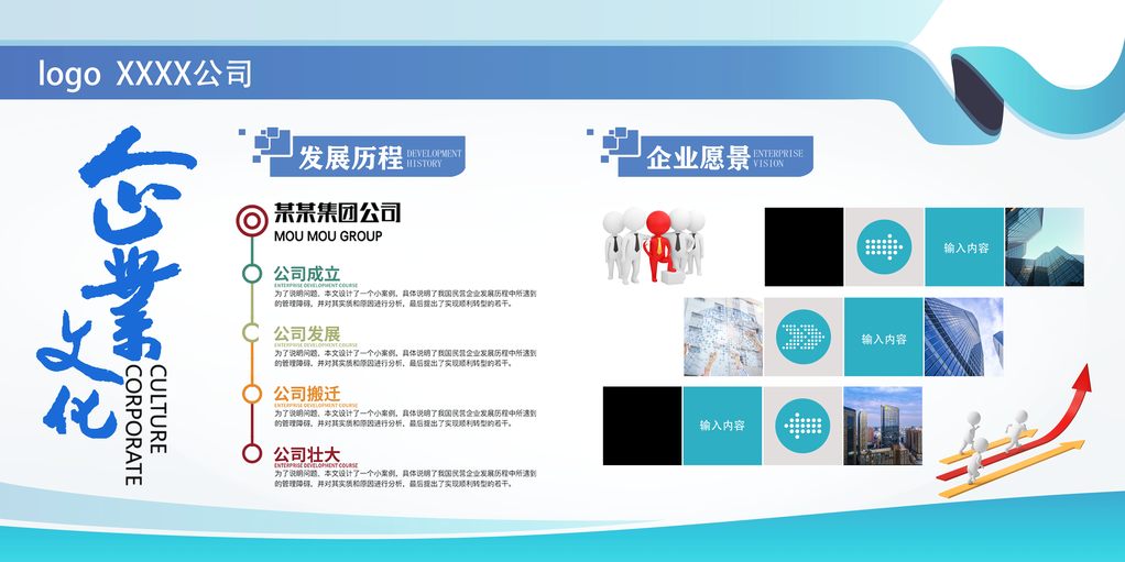 企业发展历程励志企业文化展板