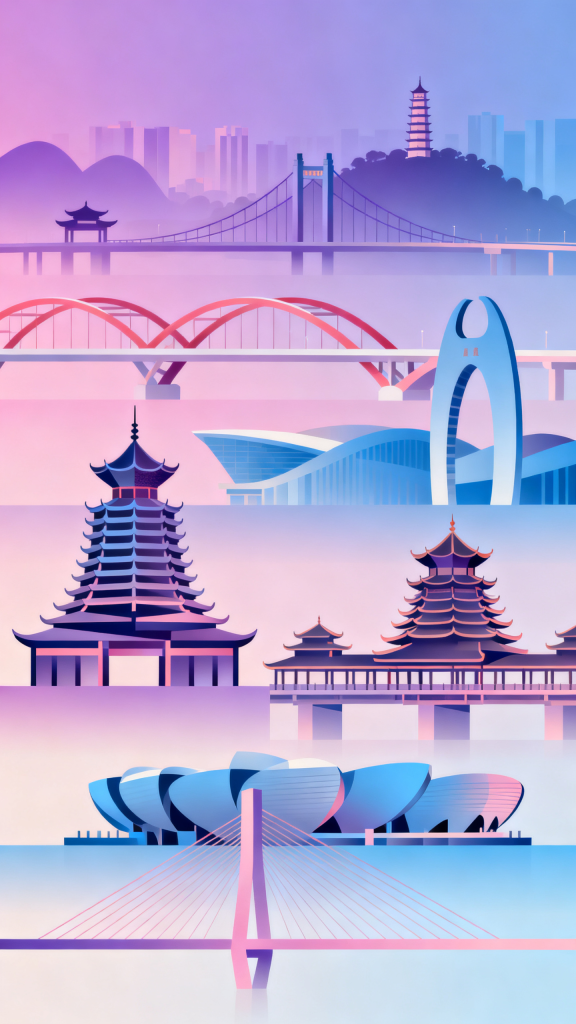 柳州城市地标插画