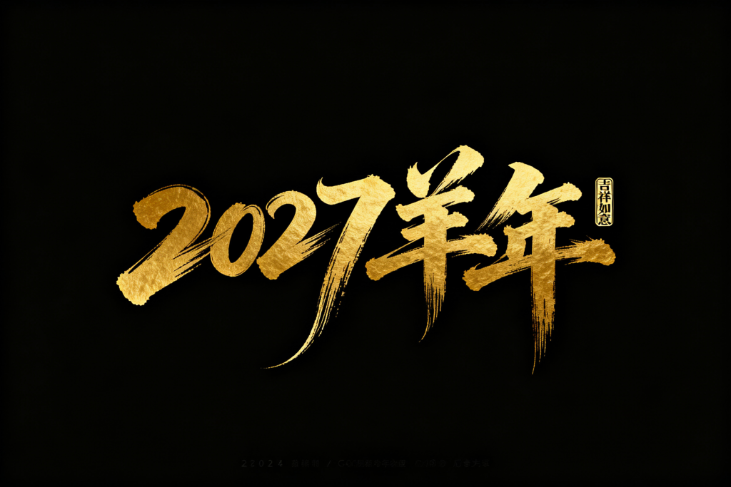 羊年新年字体毛笔字艺术字