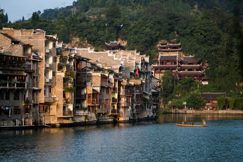 镇远古镇风景画图片