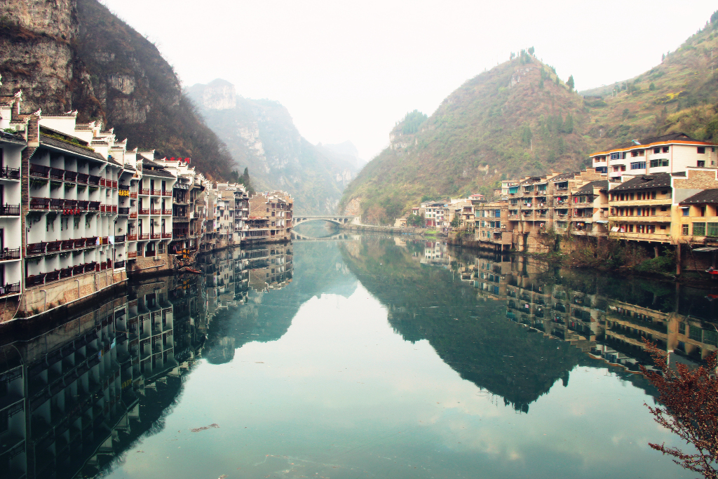 镇远古镇风景画图片