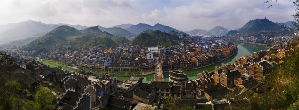 镇远古镇风景画图片