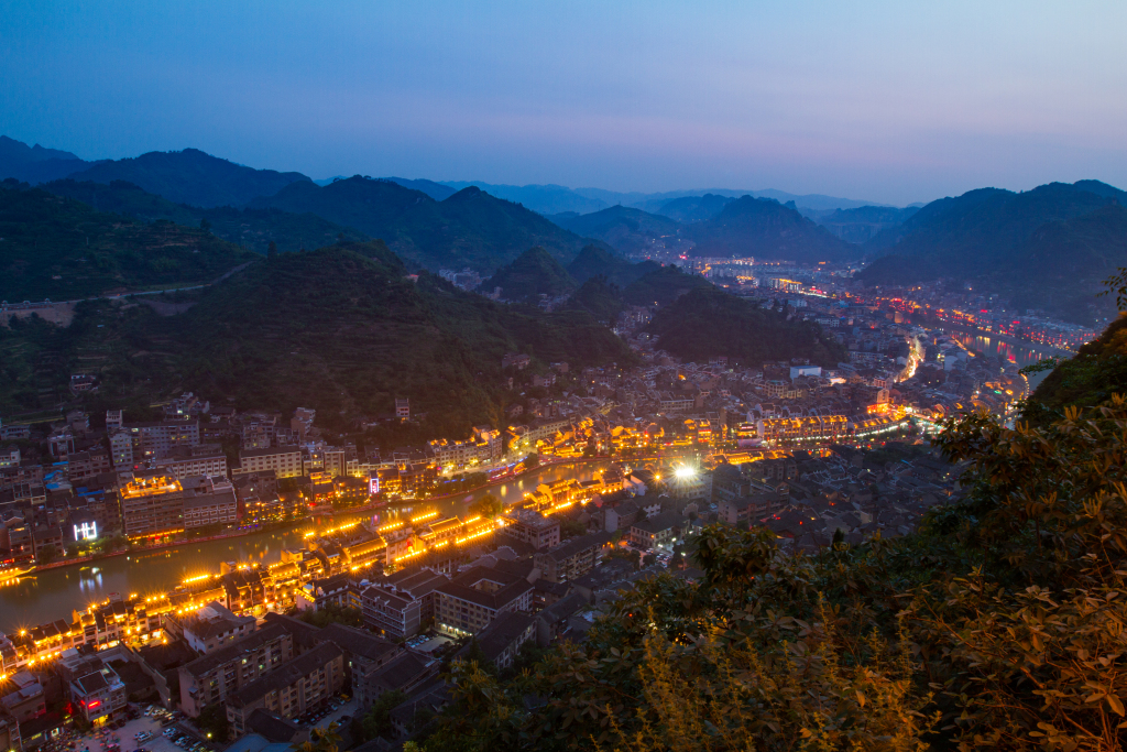 镇远古镇风景画图片