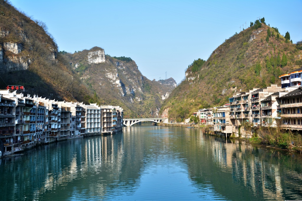 镇远古镇风景画图片