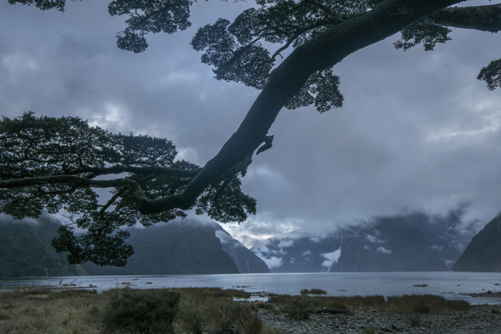 迷雾湖泊山峦美景图片