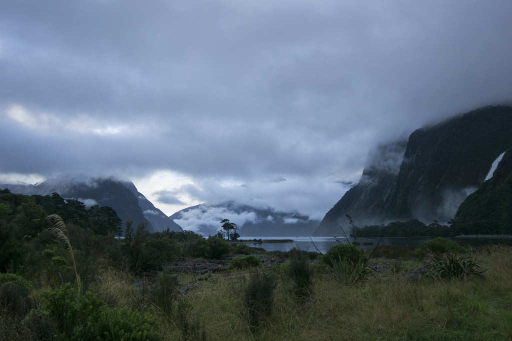 迷雾山水风景画