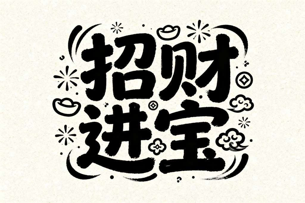 招财进宝2027羊年字体设计