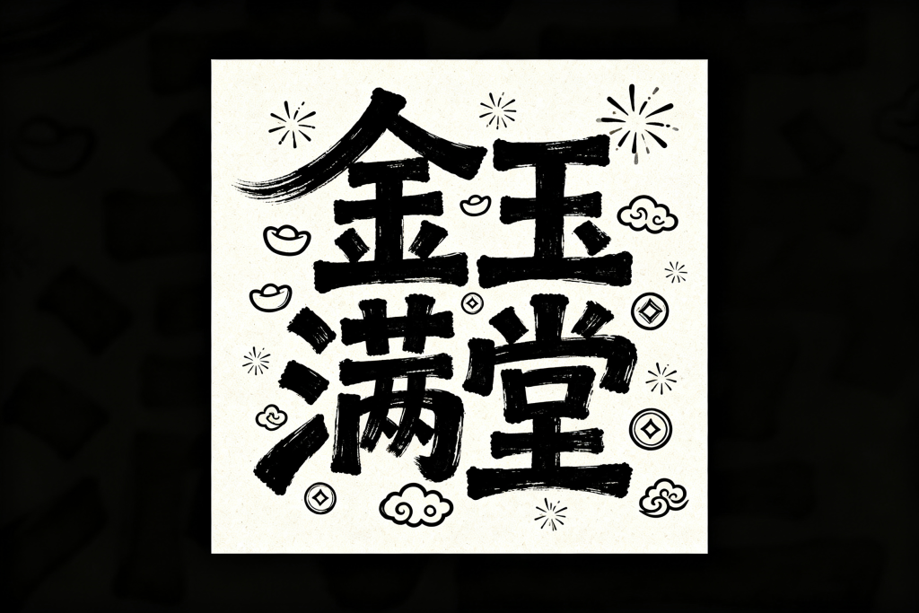 金玉满堂新春艺术字设计