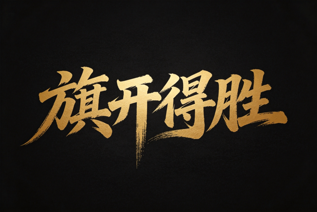 旗开得胜艺术字设计
